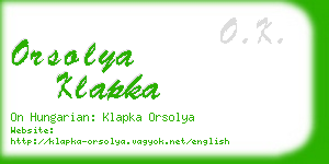 orsolya klapka business card